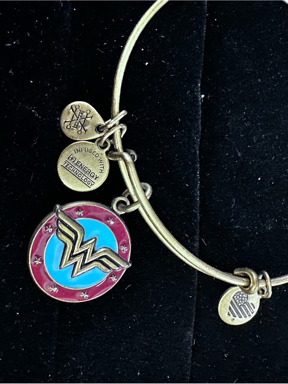 Alex and Ani Wonder Woman Enamel Charm Bangle - Red, Blue & Gold